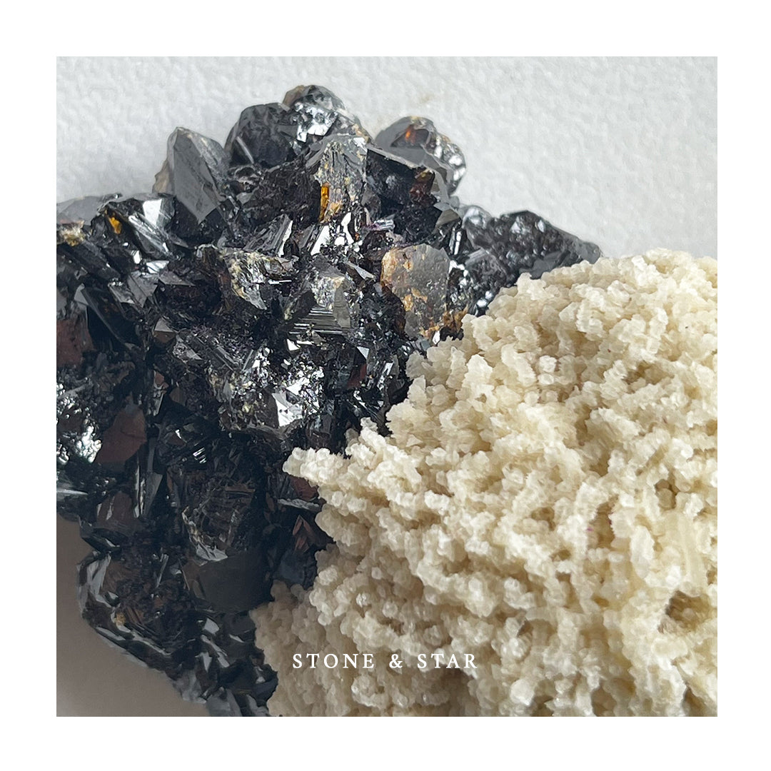 Single Scoop Elmwood Barite on Sphalerite