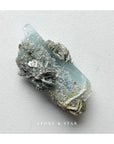 Aquamarine with Silver Mica Rosettes