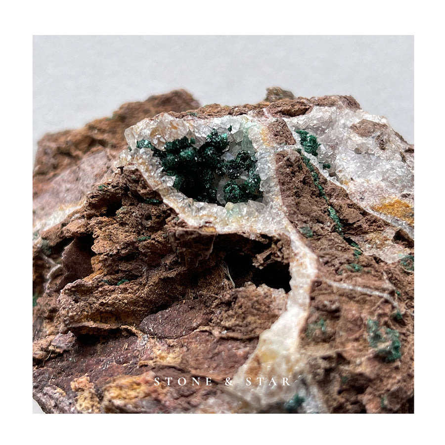 Botryodial Malachite with Quartz on Matrix