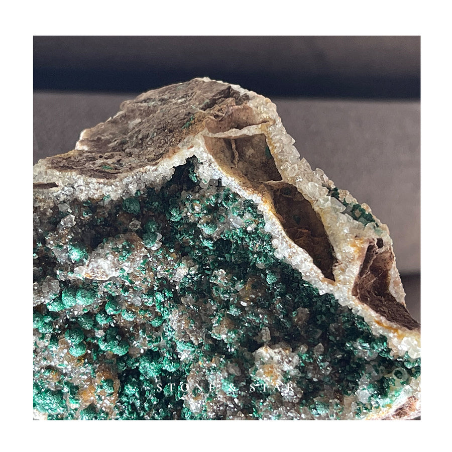 Botryodial Malachite with Quartz on Matrix